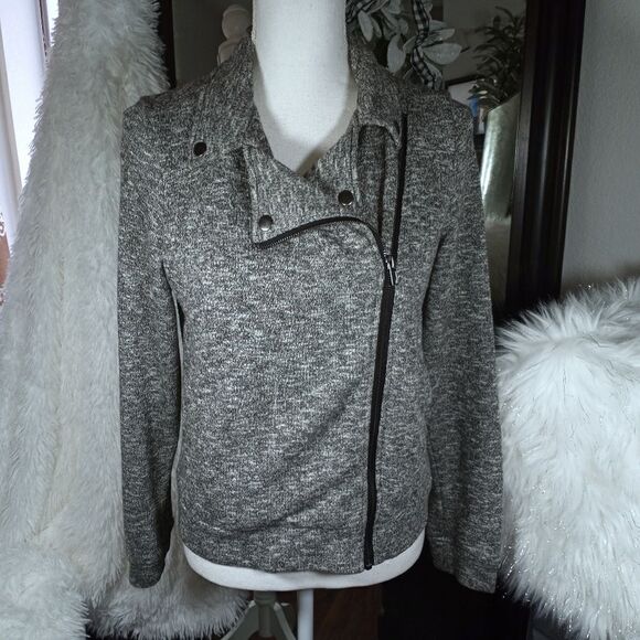 LOVE TREE KNIT MOTO JACKET SZ.L EUC - Picture 2 of 7